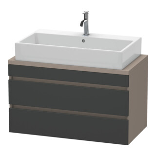 Duravit Meuble sous-lavabo Com DuraStyle 90x47,8 cm, gris mat/bois, 2 tiroirs