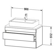 Duravit Meuble sous-lavabo Com DuraStyle 90x47,8 cm, N dk/b ma, avec console, 2 tiroirs-4
