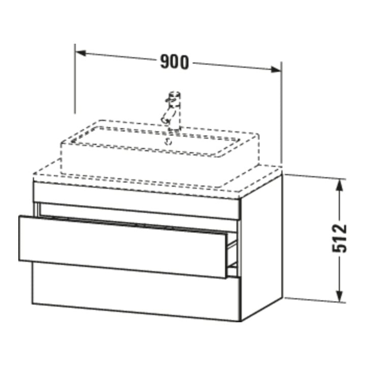 Duravit Meuble sous-lavabo Com DuraStyle 90x47,8 cm, N dk/b ma, avec console, 2 tiroirs