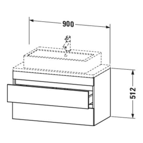 Duravit Meuble sous-lavabo Com DuraStyle 90x47,8 cm, sans console, 2 tiroirs