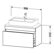 Duravit Meuble sous-lavabo Com DuraStyle 90x47,8cm, graph ma, avec console, 1 tiroir-4