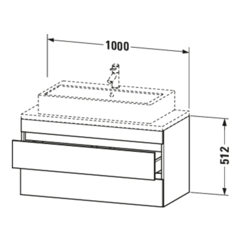 Duravit Meuble sous lavabo Comp DuraStyle 100x47,8 cm, blanc œuf, suspendu, 2 tiroirs