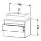 Duravit Meuble sous-lavabo Comp DuraStyle 70x47,8 cm, blanc œuf, 2 tiroirs