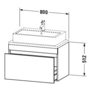 Duravit Meuble sous-lavabo Comp DuraStyle 80x47,8cm, blanc œuf, 1 tiroir, pour console-4