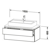 Duravit Meuble sous lavabo Compact L-Cube 102x47,7 cm, blanc, 2 tiroirs-2