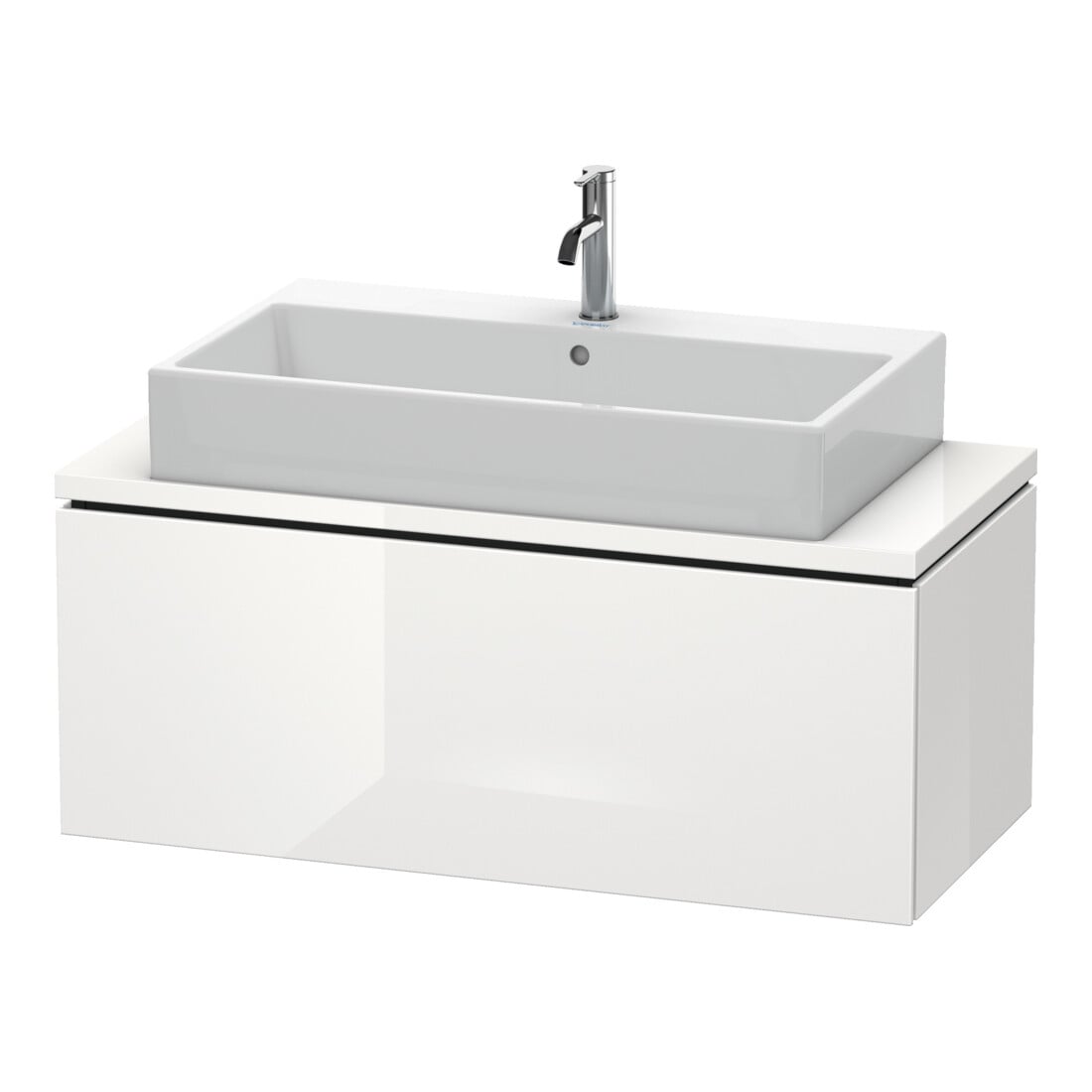 Duravit Meuble sous-lavabo Compact L-Cube 102x47,7 cm, blanc brillant, avec console, 1 tiroir