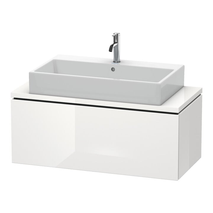 Duravit Meuble sous lavabo Compact L-Cube 102x47,7 cm, blanc brillant, pour console, 1 tiroir