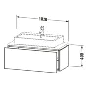 Duravit Meuble sous lavabo Compact L-Cube 102x47,7 cm, blanc, pour console, 1 tiroir-5