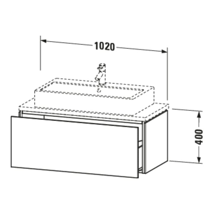 Duravit Meuble sous lavabo Compact L-Cube 102x47,7 cm, blanc, pour console, 1 tiroir