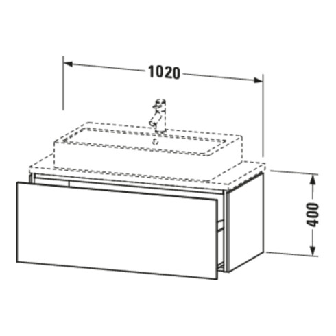Duravit Meuble sous lavabo Compact L-Cube 102x47,7 cm, noyer, 1 tiroir, pour console