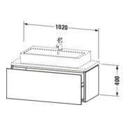 Duravit Meuble sous lavabo Compact L-Cube 102x47,7 cm, noyer, 1 tiroir, pour console-5