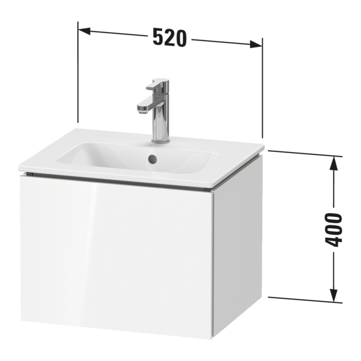 Duravit Meuble sous-lavabo Compact L-Cube 52x42,1x40 cm, 1 tiroir, suspendu, bas mat