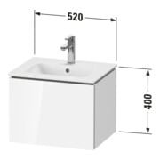 Duravit Meuble sous-lavabo Compact L-Cube 52x42,1x40 cm, 1 tiroir, suspendu, béton gris-4