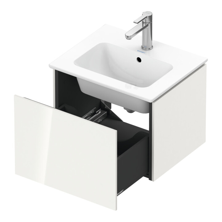 Duravit Meuble sous lavabo Compact L-Cube 52x42,1x40 cm, 1 tiroir, suspendu, blanc brillant