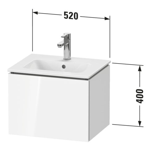 Duravit Meuble sous-lavabo Compact L-Cube 52x42,1x40 cm, 1 tiroir, suspendu, chêne médium