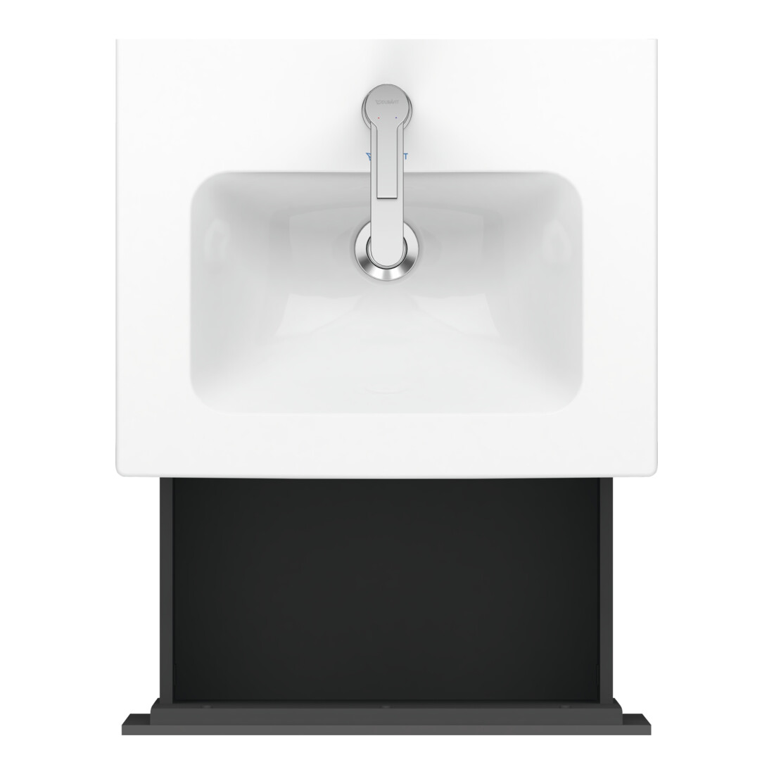 Duravit Meuble sous lavabo Compact L-Cube 52x42,1x40 cm, 1 tiroir, suspendu, gris mat