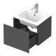 Duravit Meuble sous lavabo Compact L-Cube 52x42,1x40 cm, 1 tiroir, suspendu, gris mat