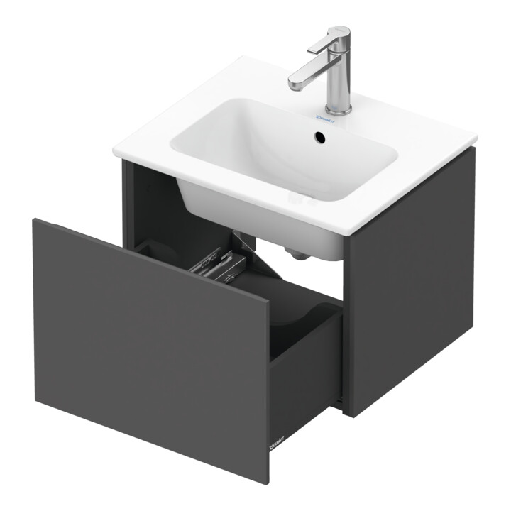 Duravit Meuble sous lavabo Compact L-Cube 52x42,1x40 cm, 1 tiroir, suspendu, gris mat