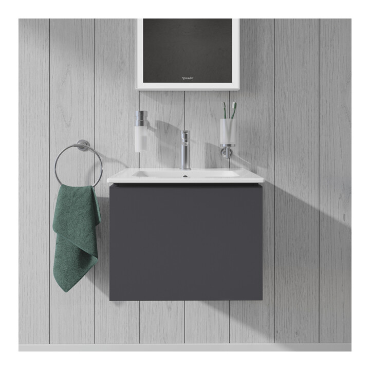 Duravit Meuble sous lavabo Compact L-Cube 52x42,1x40 cm, 1 tiroir, suspendu, gris mat