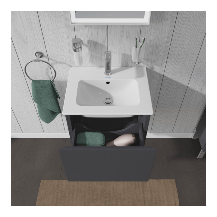 Duravit Meuble sous lavabo Compact L-Cube 52x42,1x40 cm, 1 tiroir, suspendu, gris mat