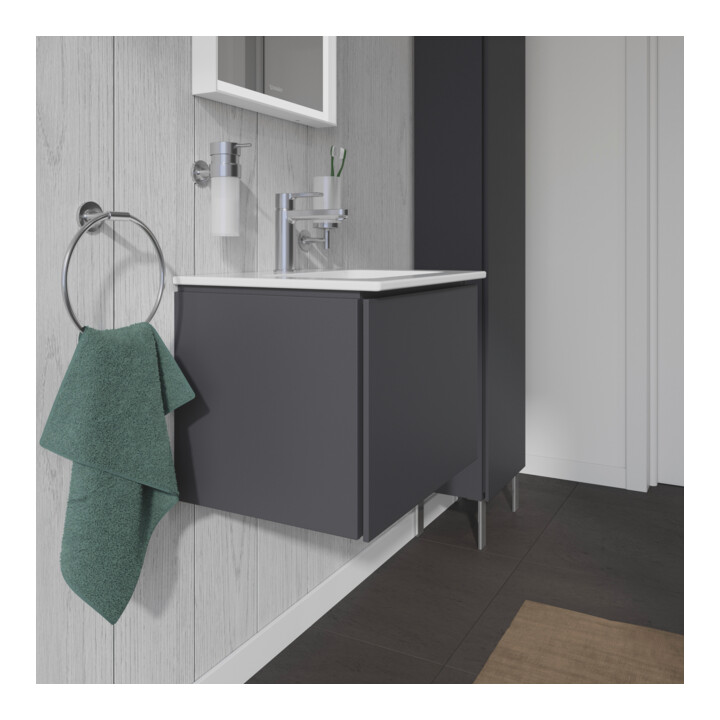 Duravit Meuble sous lavabo Compact L-Cube 52x42,1x40 cm, 1 tiroir, suspendu, gris mat