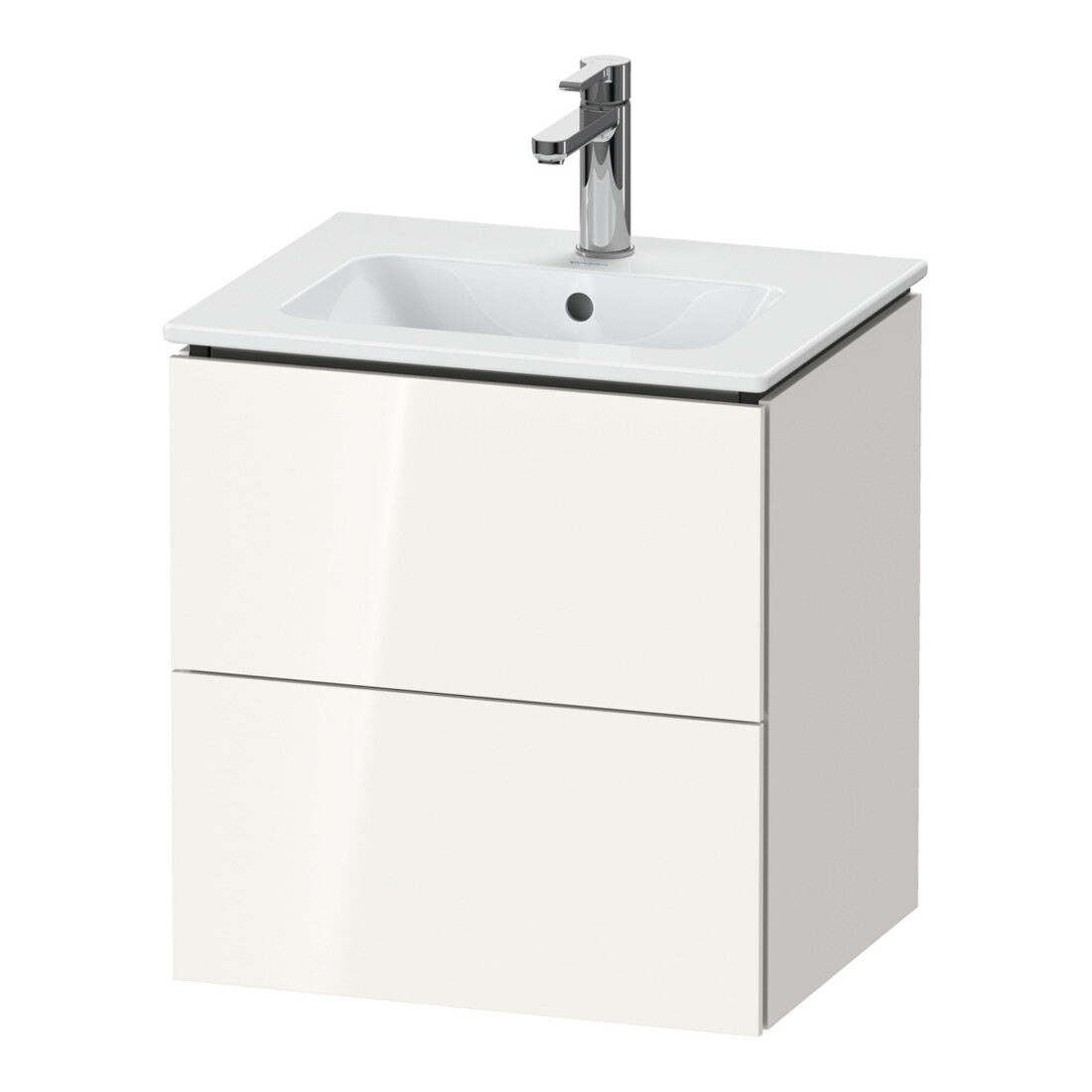 Duravit Meuble sous lavabo Compact L-Cube 52x42,1x55 cm, 2 tiroirs, blanc, surface mate satinée