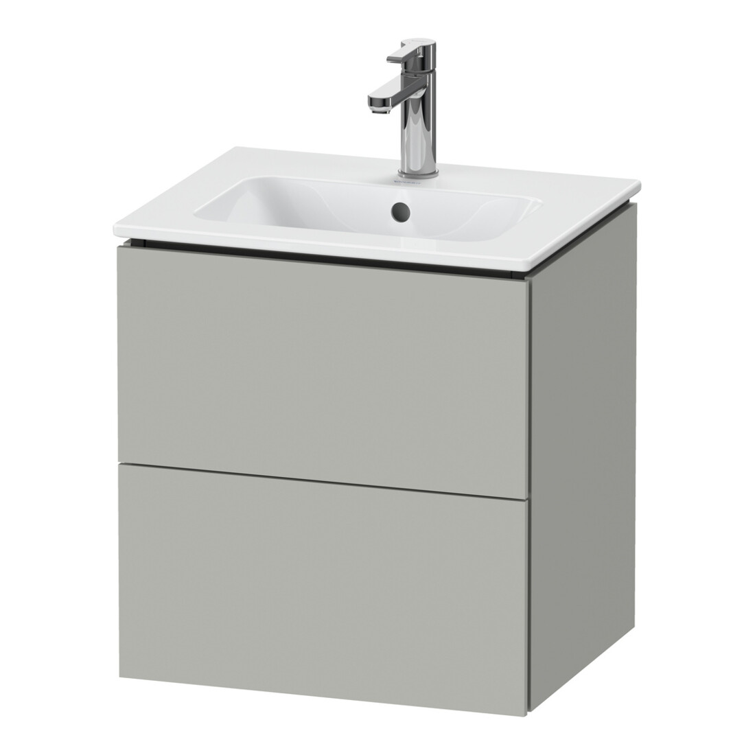 Duravit Meuble sous lavabo Compact L-Cube 52x42,1x55 cm, 2 tiroirs, suspendu, béton grisé