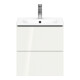 Duravit Meuble sous lavabo Compact L-Cube 52x42,1x55 cm, 2 tiroirs, suspendu, blanc brillant