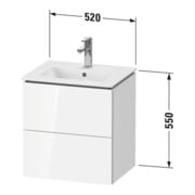 Duravit Meuble sous lavabo Compact L-Cube 52x42,1x55 cm, 2 tiroirs, suspendu, blanc cassé mat-4