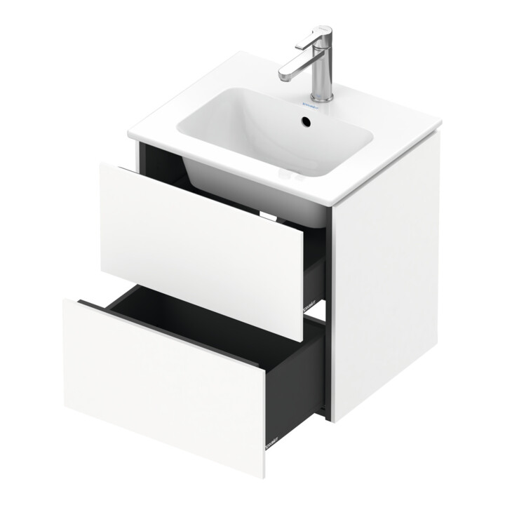 Duravit Meuble sous lavabo Compact L-Cube 52x42,1x55 cm, 2 tiroirs, suspendu, blanc mat