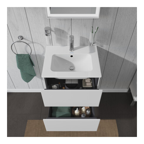 Duravit Meuble sous lavabo Compact L-Cube 52x42,1x55 cm, 2 tiroirs, suspendu, blanc mat