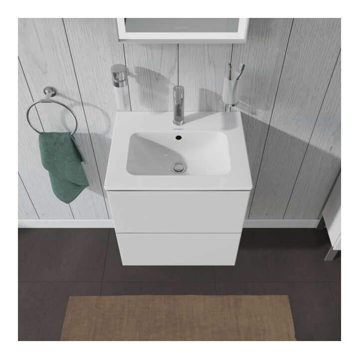 Duravit Meuble sous lavabo Compact L-Cube 52x42,1x55 cm, 2 tiroirs, suspendu, blanc mat
