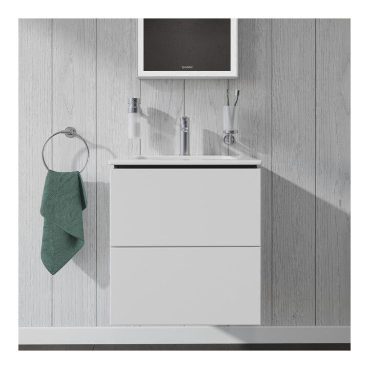 Duravit Meuble sous lavabo Compact L-Cube 52x42,1x55 cm, 2 tiroirs, suspendu, blanc mat