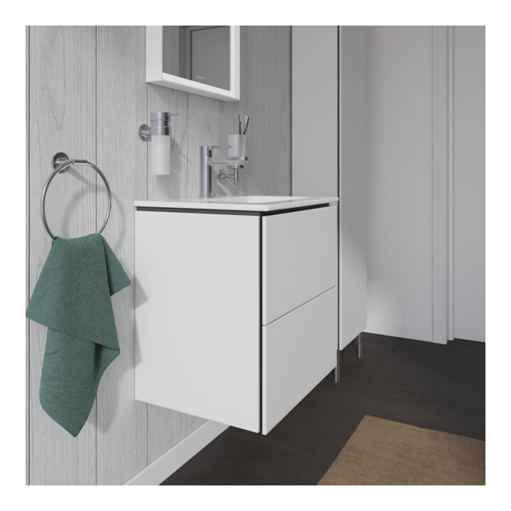 Duravit Meuble sous lavabo Compact L-Cube 52x42,1x55 cm, 2 tiroirs, suspendu, blanc mat