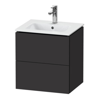 Duravit Meuble sous-lavabo Compact L-Cube 52x42,1x55 cm, 2 tiroirs, suspendu, graphite mat