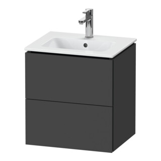 Duravit Meuble sous lavabo Compact L-Cube 52x42,1x55 cm, 2 tiroirs, suspendu, gris mat