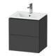 Duravit Meuble sous lavabo Compact L-Cube 52x42,1x55 cm, 2 tiroirs, suspendu, gris mat-1