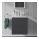 Duravit Meuble sous lavabo Compact L-Cube 52x42,1x55 cm, 2 tiroirs, suspendu, gris mat-2
