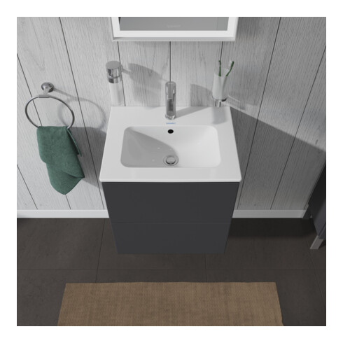 Duravit Meuble sous lavabo Compact L-Cube 52x42,1x55 cm, 2 tiroirs, suspendu, gris mat