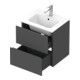 Duravit Meuble sous lavabo Compact L-Cube 52x42,1x55 cm, 2 tiroirs, suspendu, gris mat