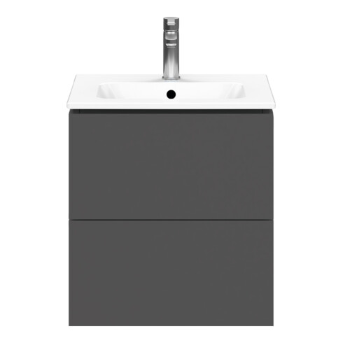 Duravit Meuble sous lavabo Compact L-Cube 52x42,1x55 cm, 2 tiroirs, suspendu, gris mat