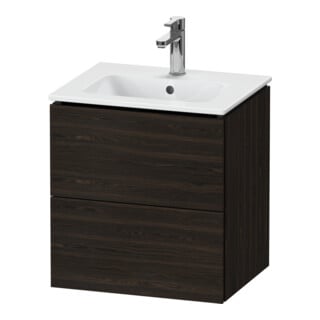 Duravit Meuble sous lavabo Compact L-Cube 52x42,1x55 cm, 2 tiroirs, suspendu, noyer structuré