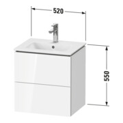 Duravit Meuble sous lavabo Compact L-Cube 52x42,1x55 cm, 2 tiroirs, suspendu, noyer structuré-4