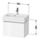 Duravit Meuble sous-lavabo Compact L-Cube 58,4x39,1x39,4 cm, 1 tiroir, mural, graphite mat