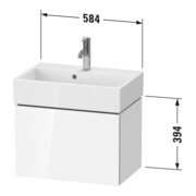 Duravit Meuble sous-lavabo Compact L-Cube 58,4x39,1x39,4 cm, 1 tiroir, mural, graphite mat-4