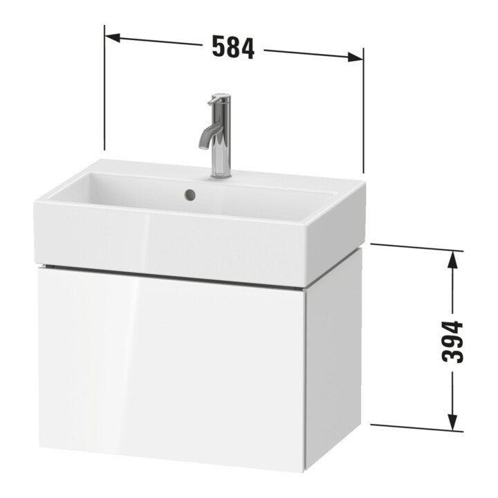 Duravit Meuble sous-lavabo Compact L-Cube 58,4x39,1x39,4 cm, 1 tiroir, suspendu, graph ma