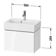Duravit Meuble sous lavabo Compact L-Cube 58,4x39,1x39,4 cm, 1 tiroir, suspendu, noyer naturel-4