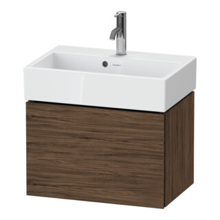 Duravit Meuble sous-lavabo Compact L-Cube 58,4x39,1x39,4cm, 1 tiroir, suspendu, noyer foncé