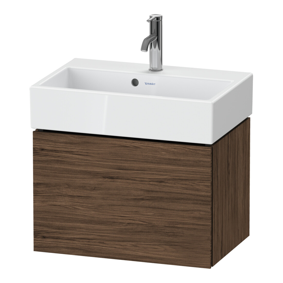 Duravit Meuble sous-lavabo Compact L-Cube 58,4x39,1x39,4cm, 1 tiroir, suspendu, noyer foncé