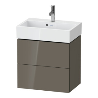 Duravit Meuble sous lavabo Compact L-Cube 58,4x39,1x54,4 cm, 2 tiroirs, mural, gris clair brillant